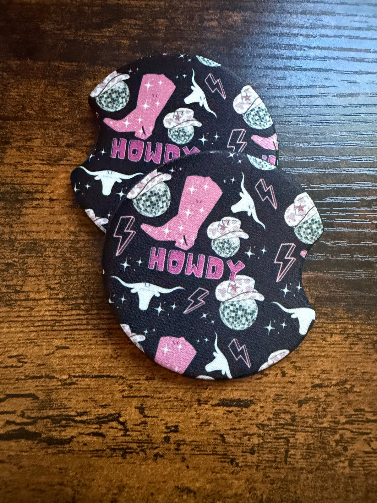Howdy Disco Seamless Print Car Coaster Set