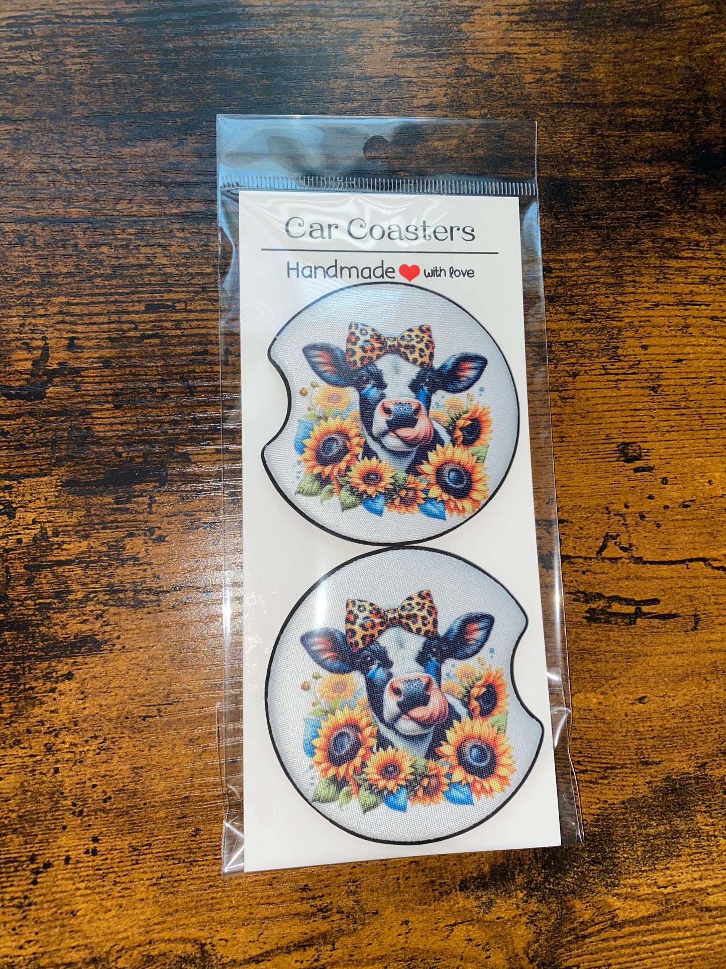 Fall Cow Car Coaster Set