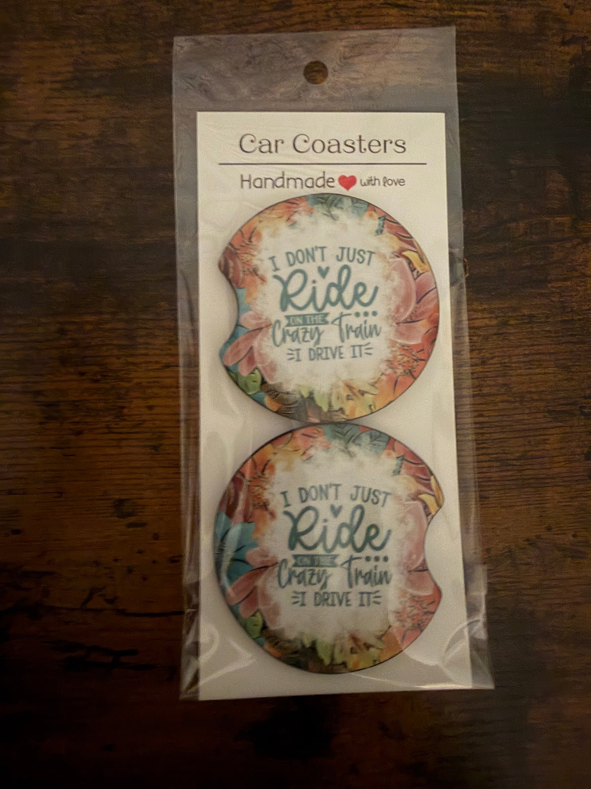 I don’t Just Ride Seamless Car Coaster Set