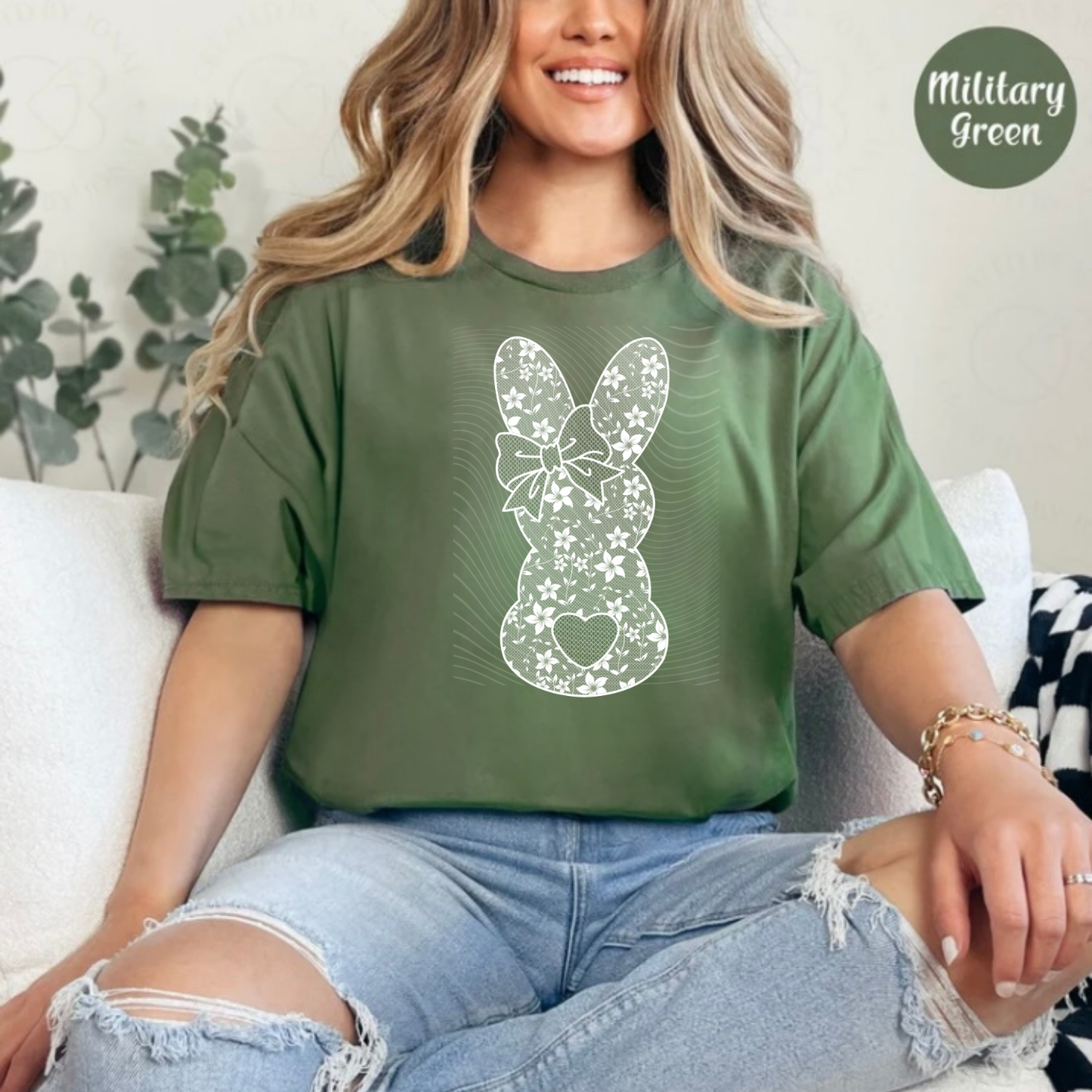 Bunny Easter Lace DTF