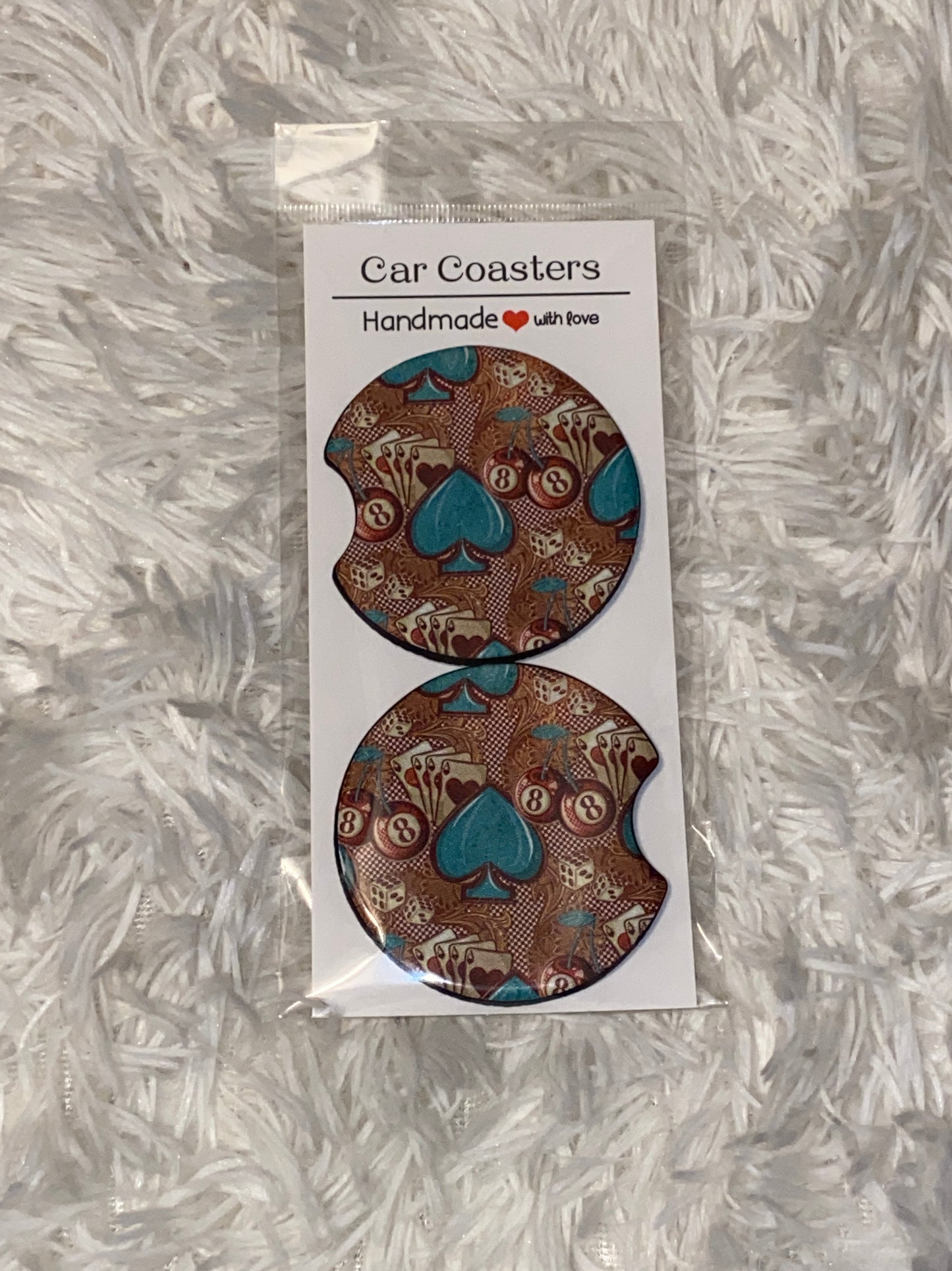 Wild Card Print Car Coaster Set