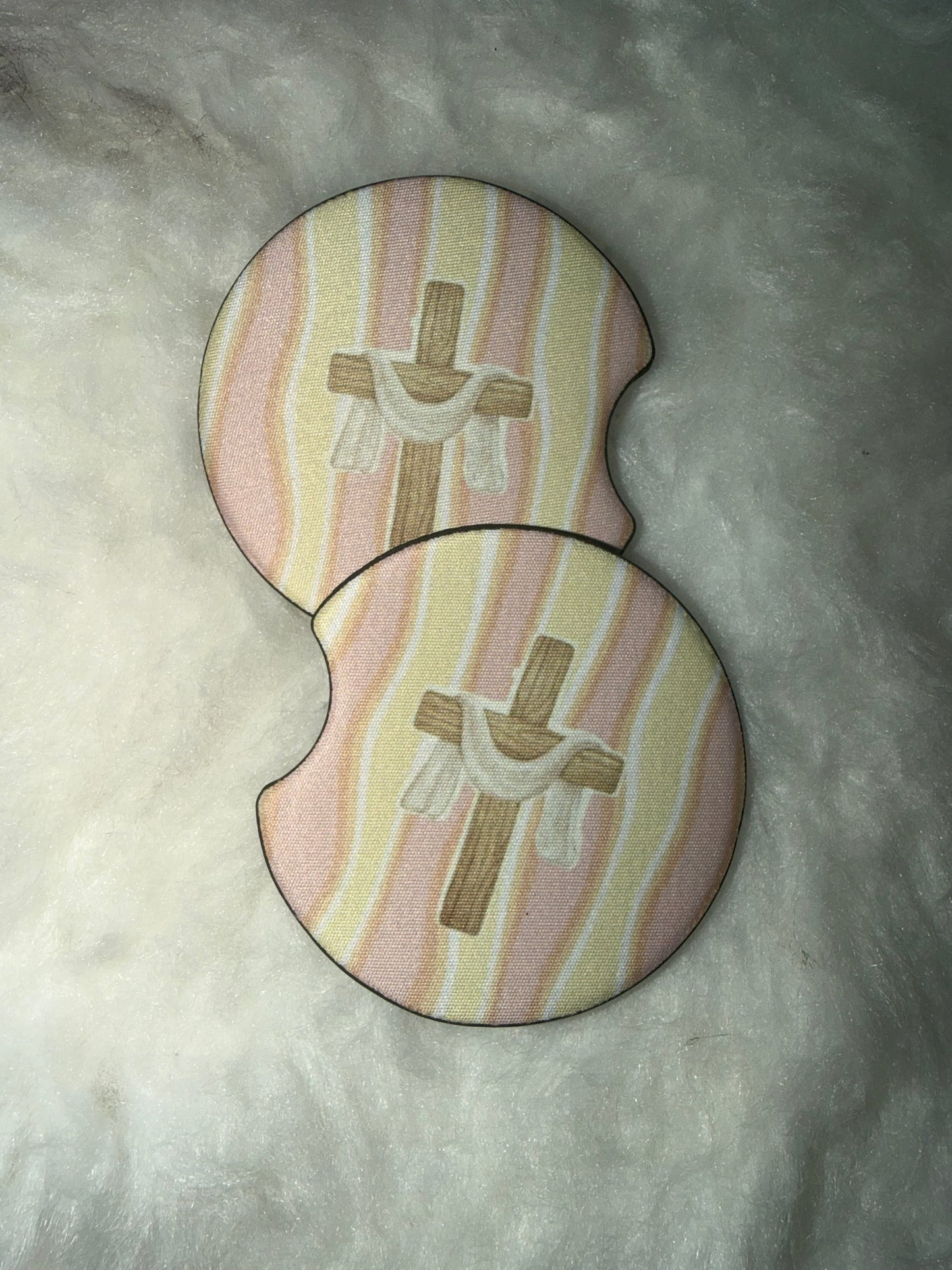 Wooden Cross Seamless Car Coaster Sets