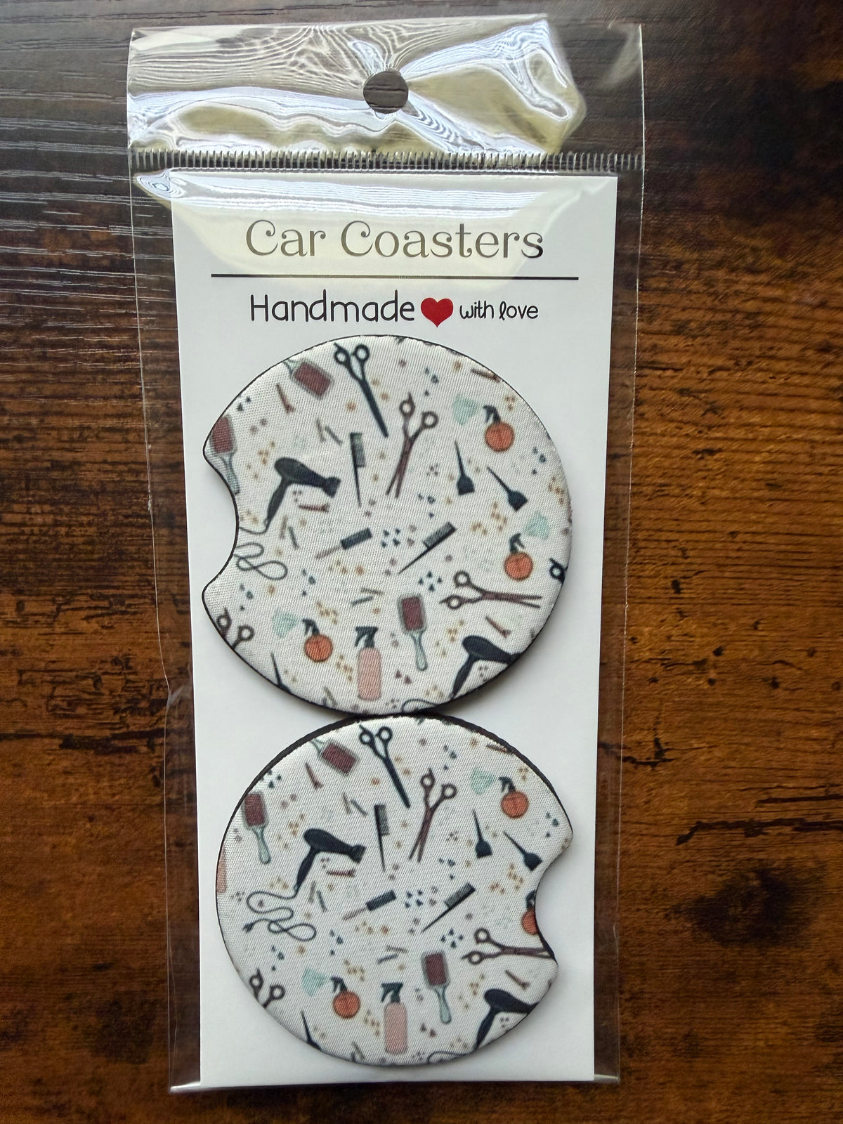 Hairstylist Seamless Print Car Coaster Set