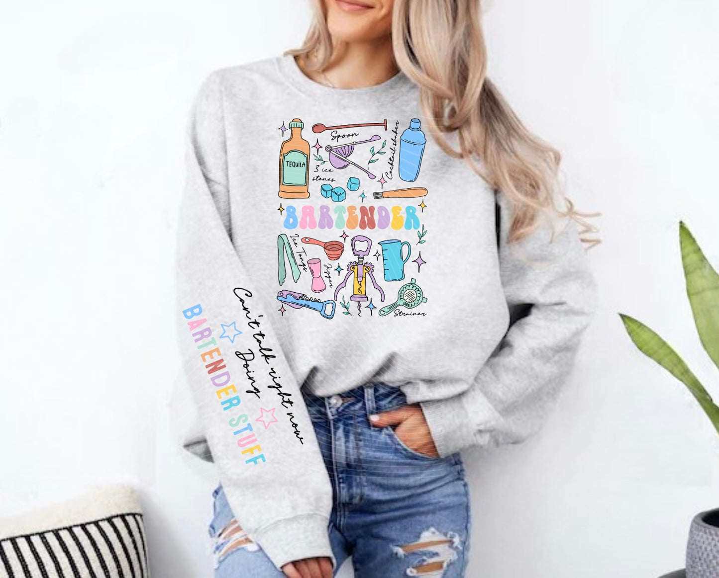 Bartender Doodle Occupational Sweatshirt