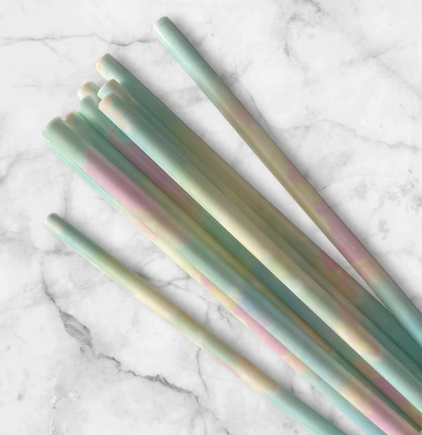 9 in Pastel Print Straw