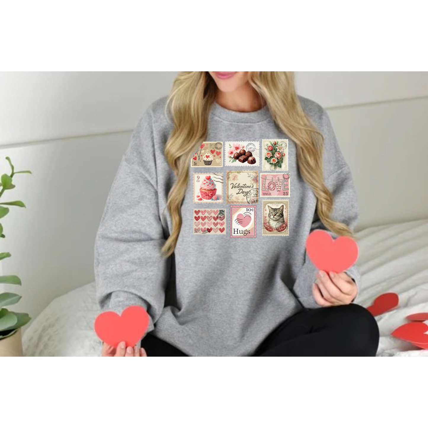 Valentine Vintage Stamp Sweatshirt #2