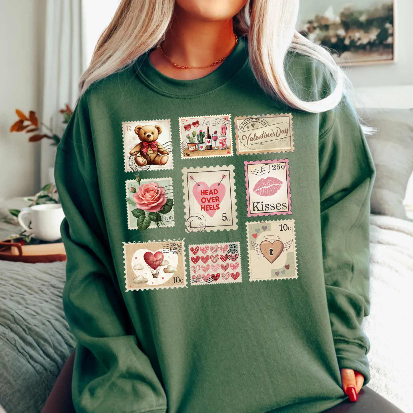 Vintage Valentine Stamp Sweatshirt