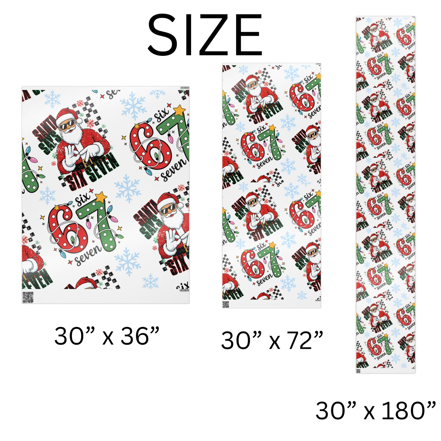 Santa & Number 67 Festive Wrapping Paper