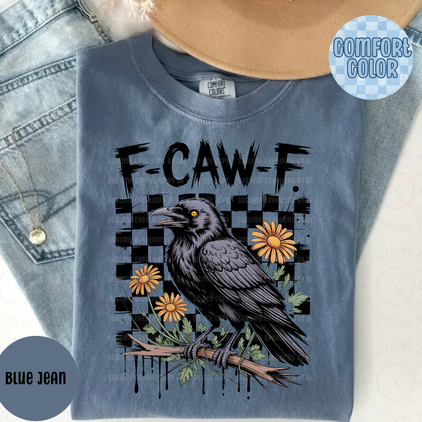 F•Caw•F Funny Crow Shirt, Black Crow Unisex