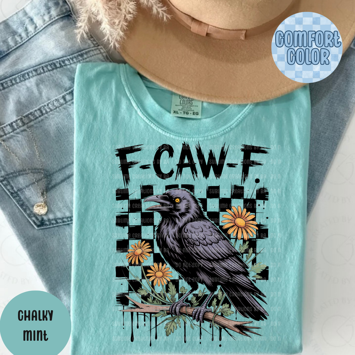 F•Caw•F Funny Crow Shirt, Black Crow Unisex