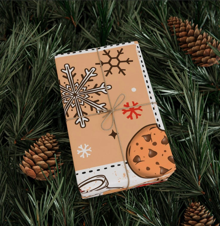Festive Wrapping Paper- Milk and Cookies