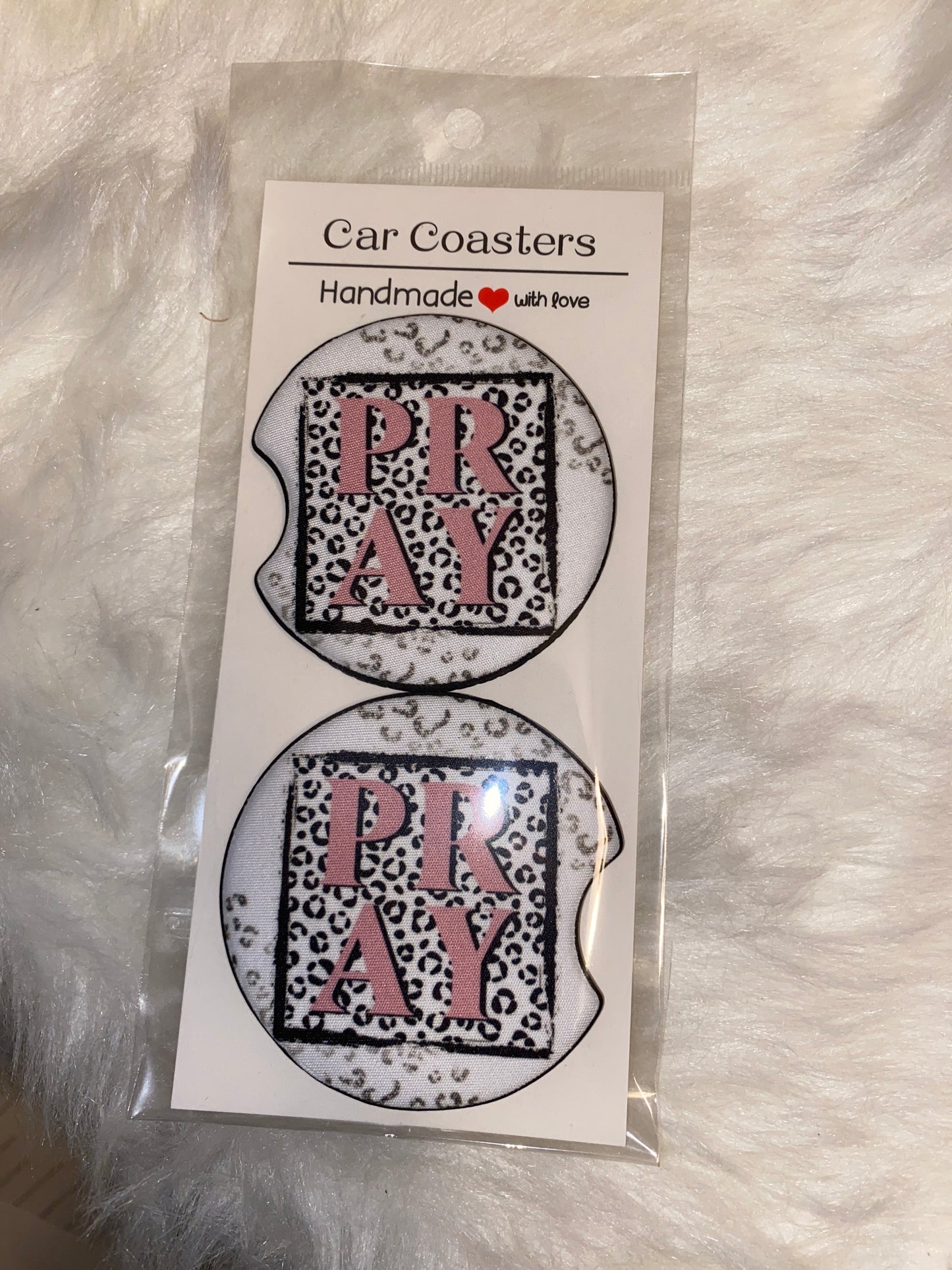 Pray Print Car Coaster Set