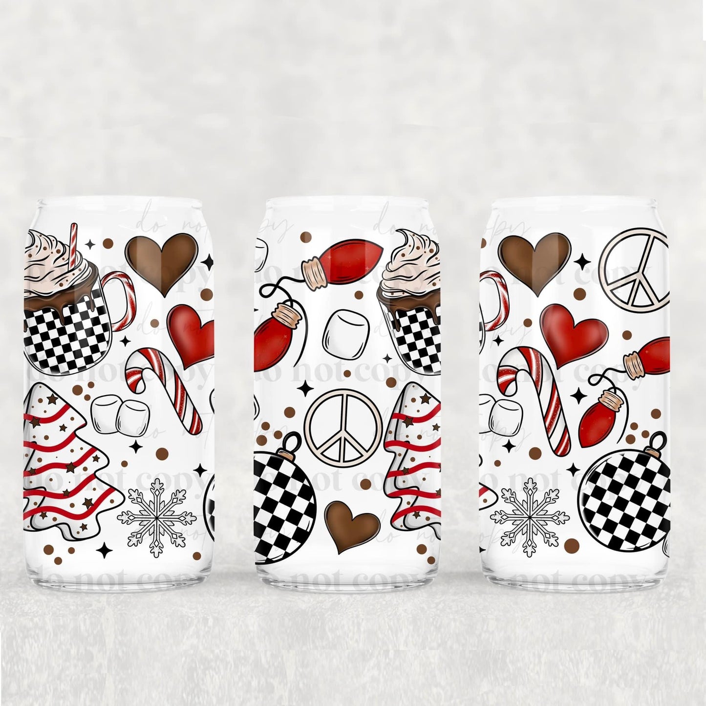 Winter/Christmas Frosted Libbey Cups