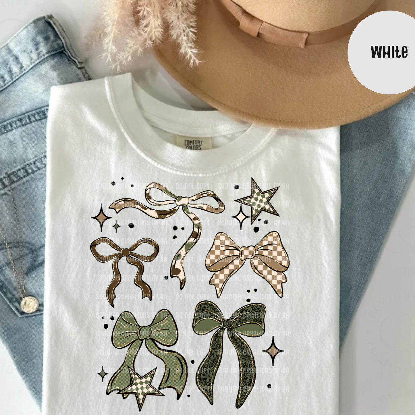 Camo and Bows Shirt Adult Shirt