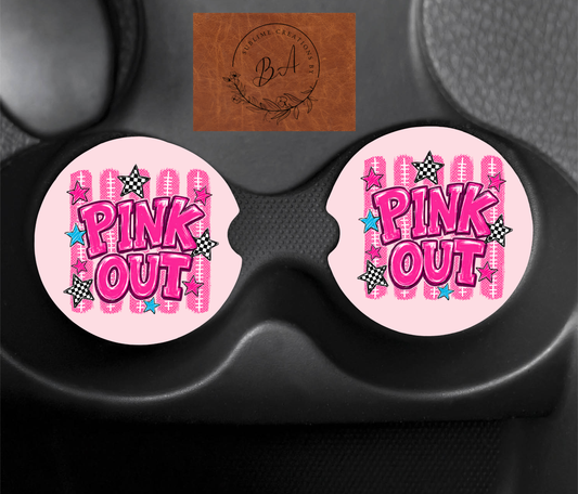 Pink Out Car Coaster Sets