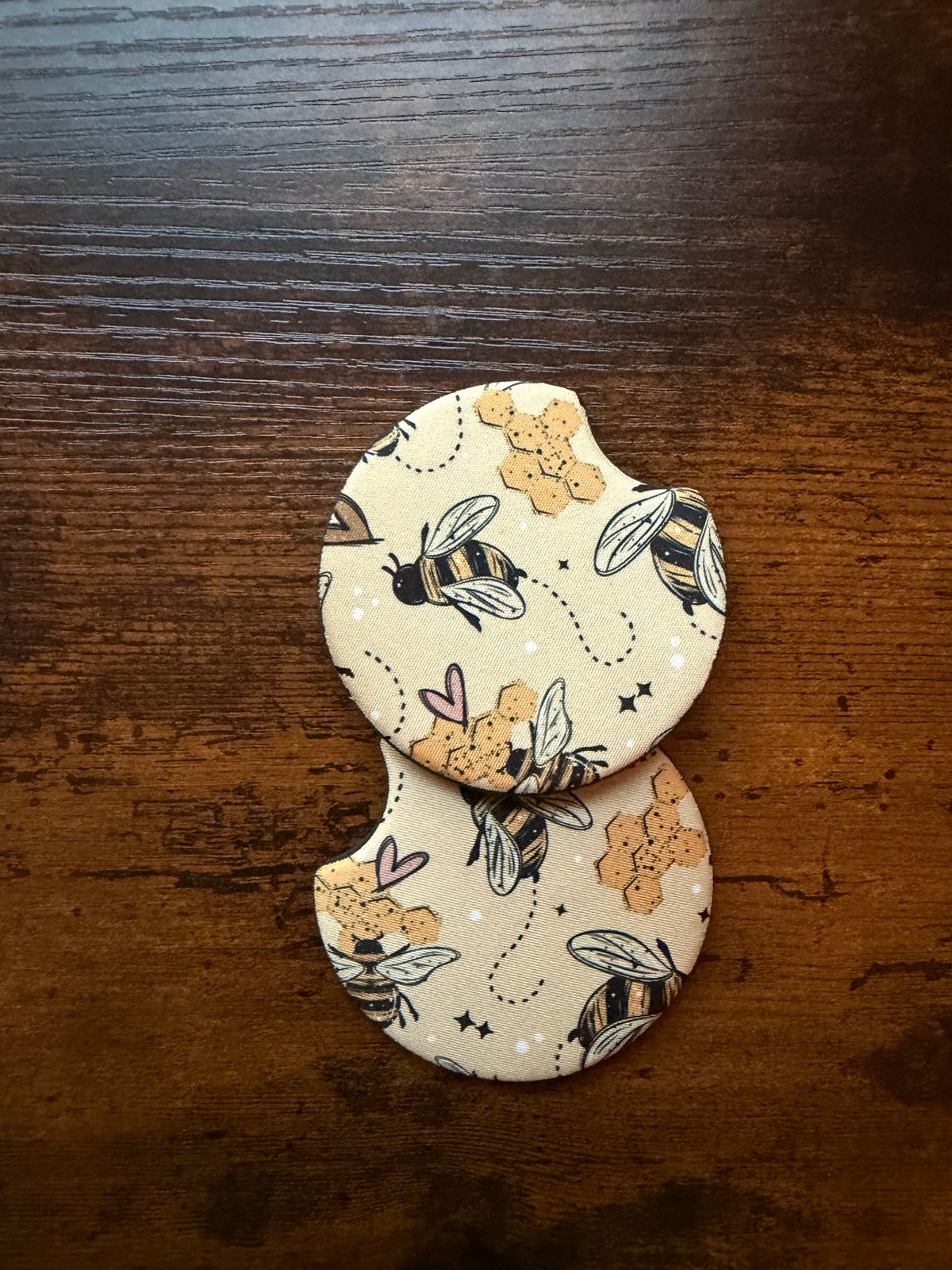 Bees and Honey Seamless Car Coaster Set