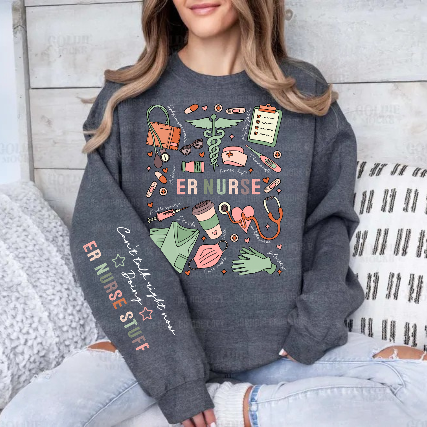 ER Nurse Doodle Sweatshirt