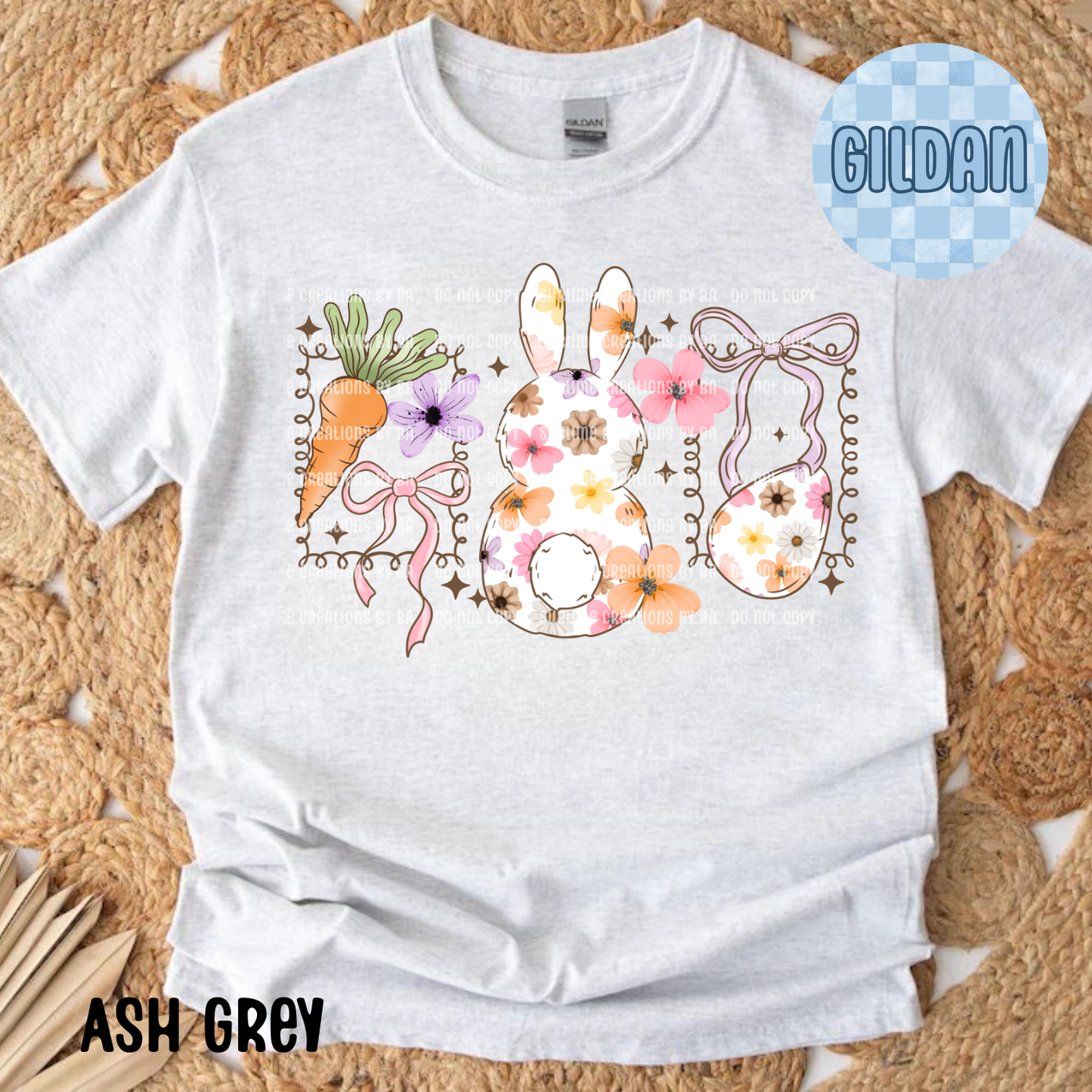 Bunny Floral Frames Kids Youth Tee