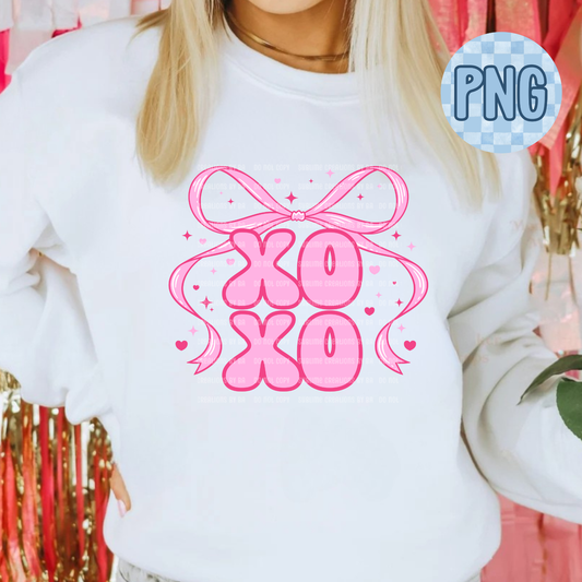 XOXO Bright Coquette Bow Valentine PNG Digital File ONLY