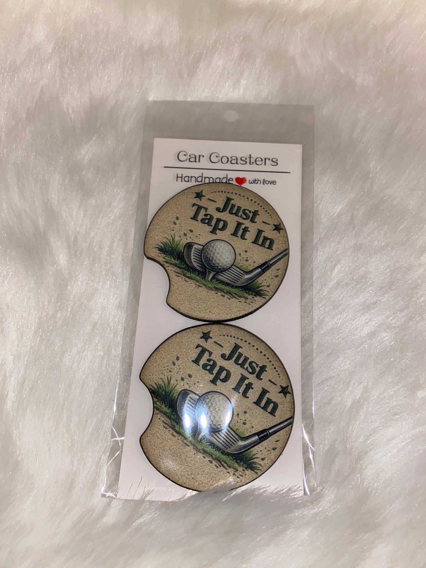 Just Tap it In Golf Car Coaster Set