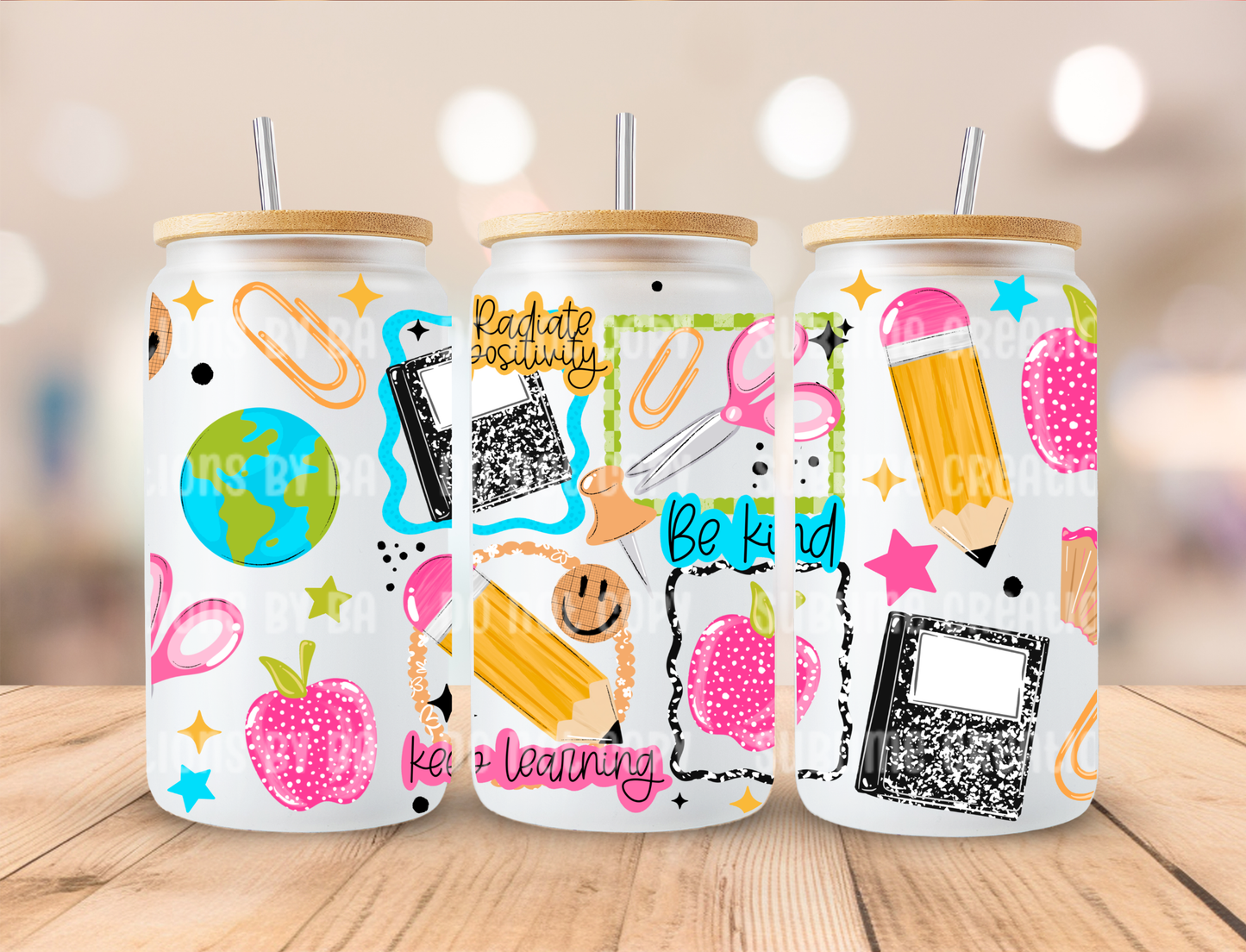 16oz Radiate Positivity School Libbey Cup