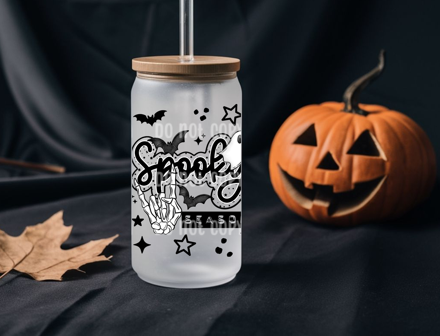 16oz Black Spooky Season Libbey Cup