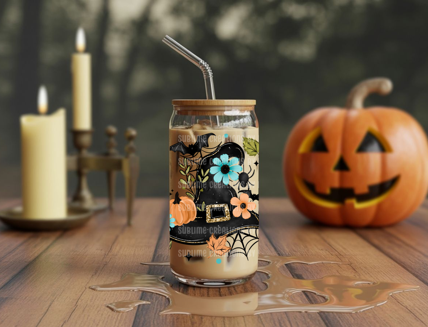 16oz Floral Witch Hat Libbey Cup