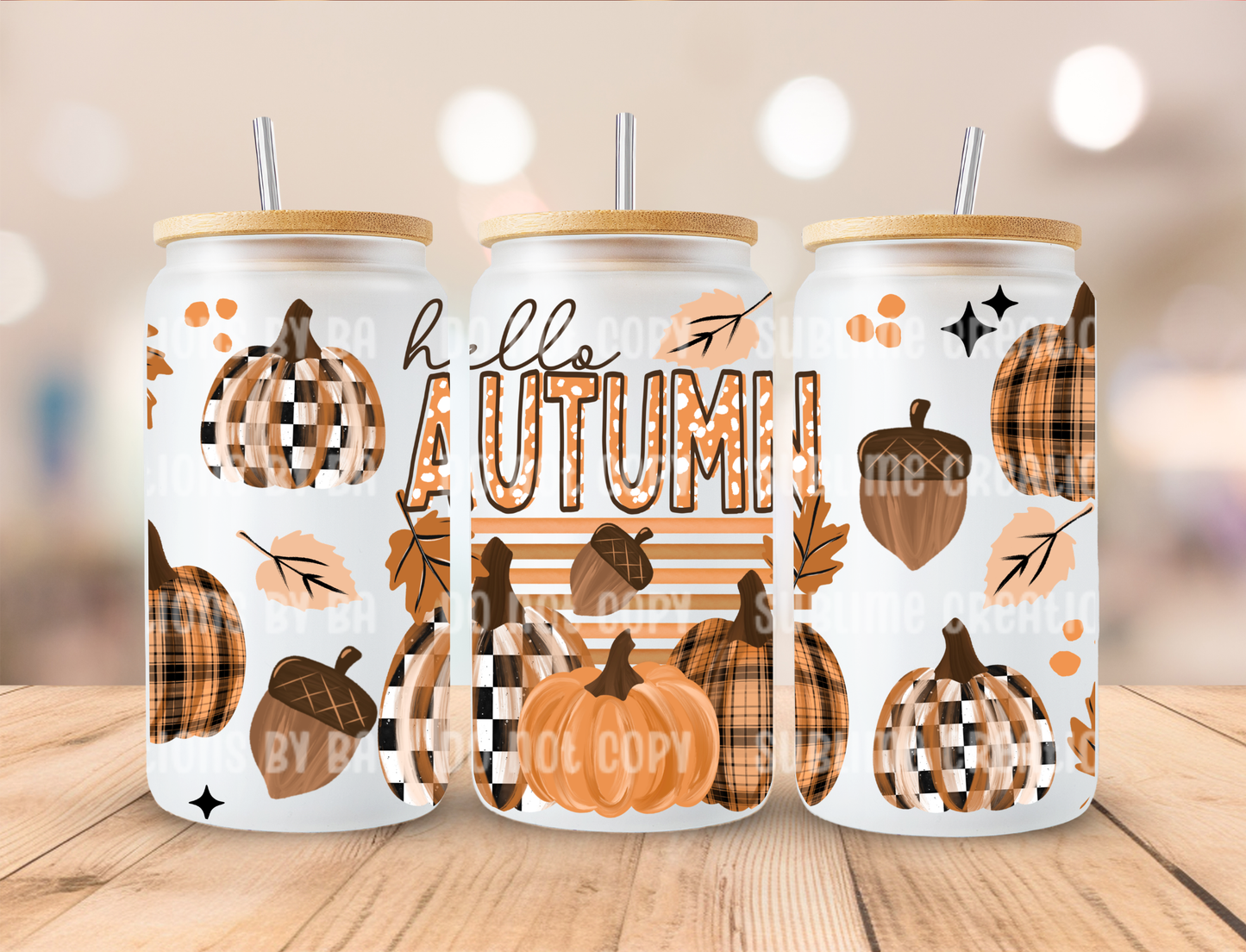 16oz Autumn Stripe Libbey Cup