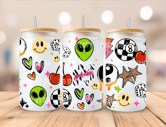 16oz Good Vibes Collage Libbey Cup