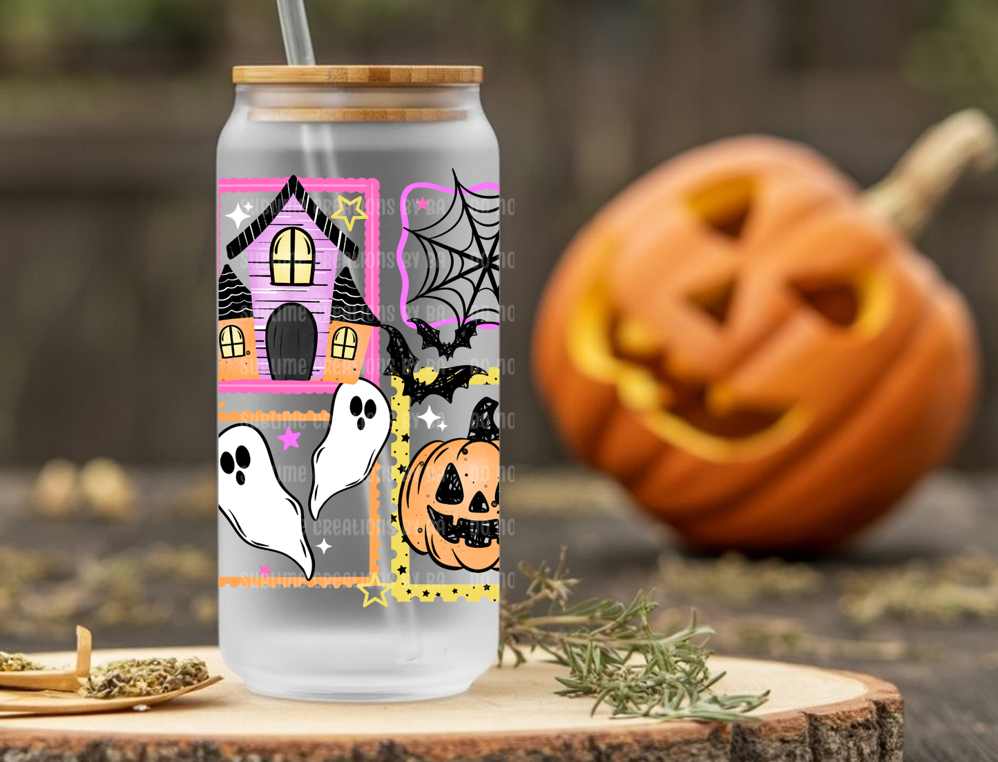 16oz Haunted House Stamps Libbey Cup