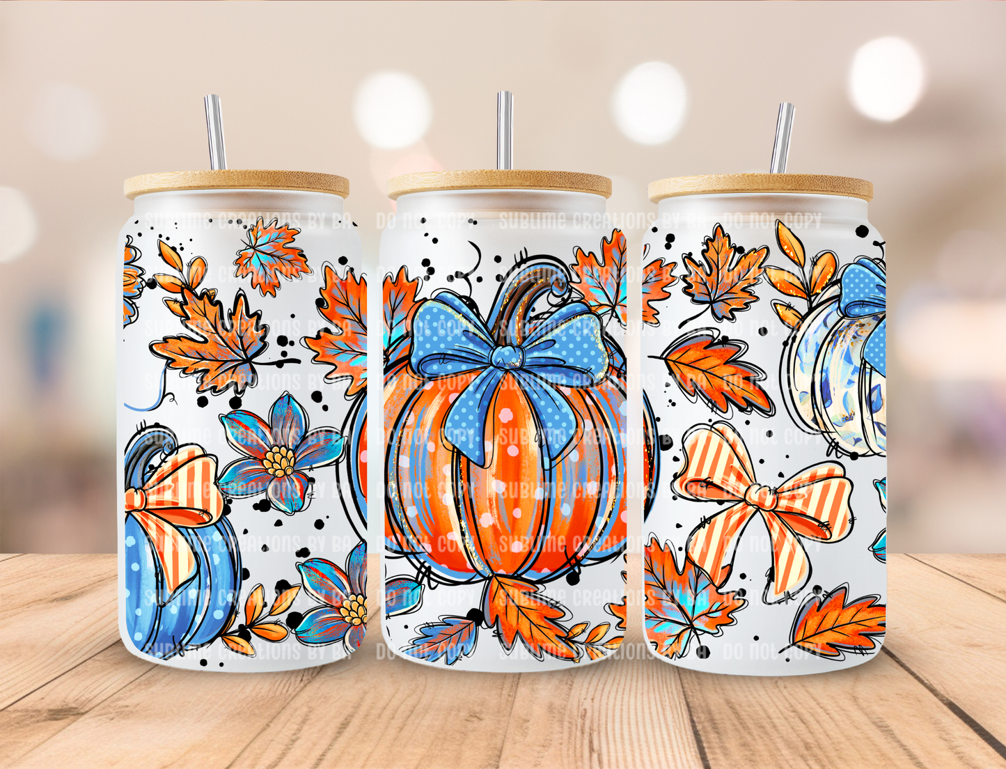 Pumpkin Spice Glass 16oz Libbey Glass Cup