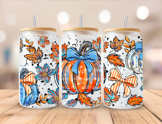 Pumpkin Spice Glass 16oz Libbey Glass Cup