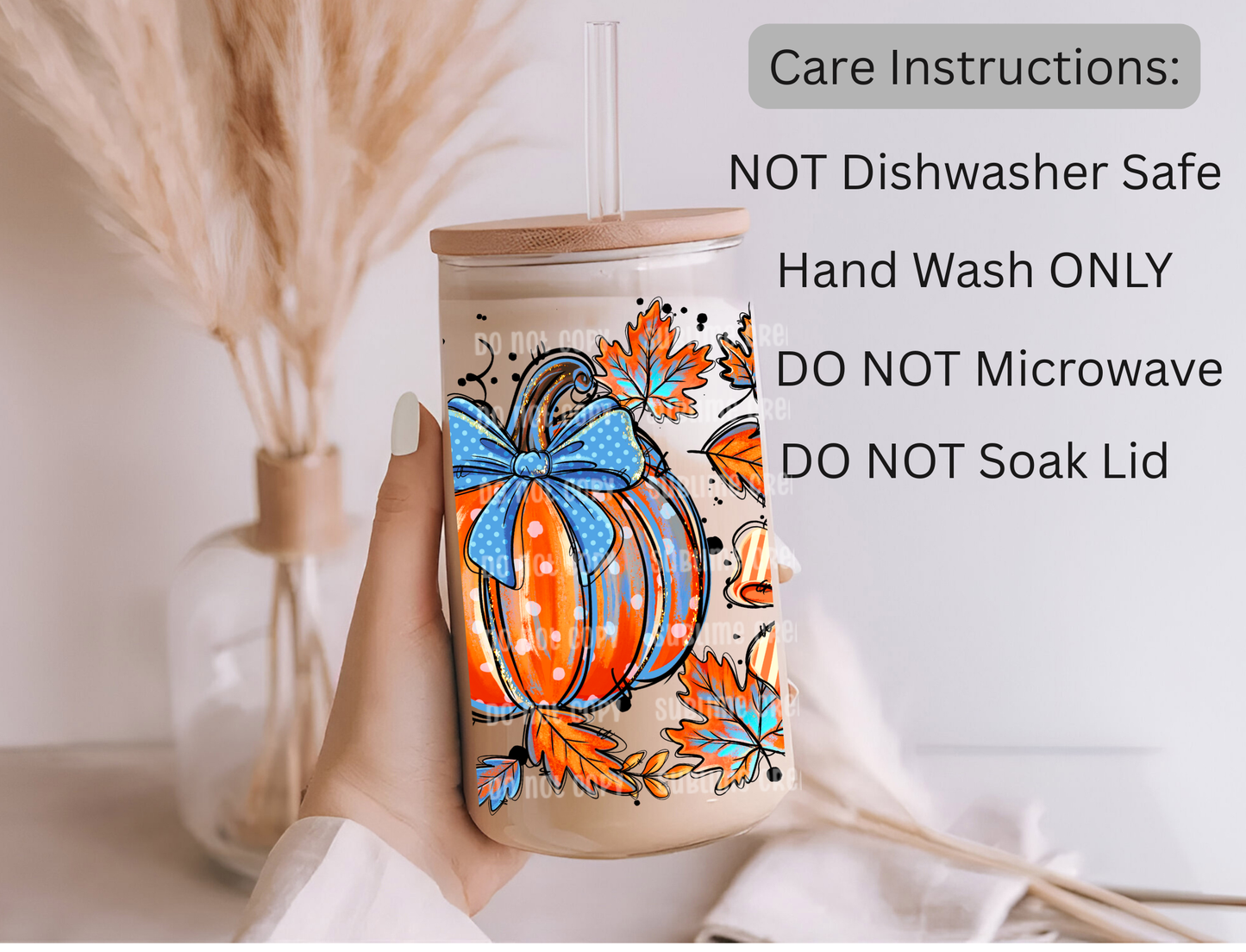 Pumpkin Spice Glass 16oz Libbey Glass Cup