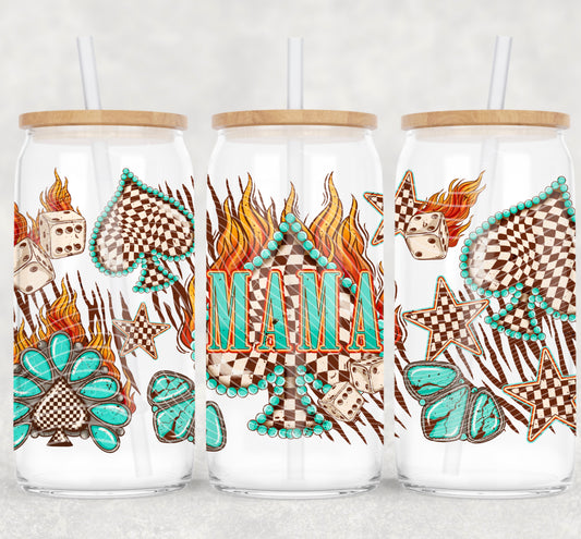 16oz Spades Mama Frosted Libbey Cup#525