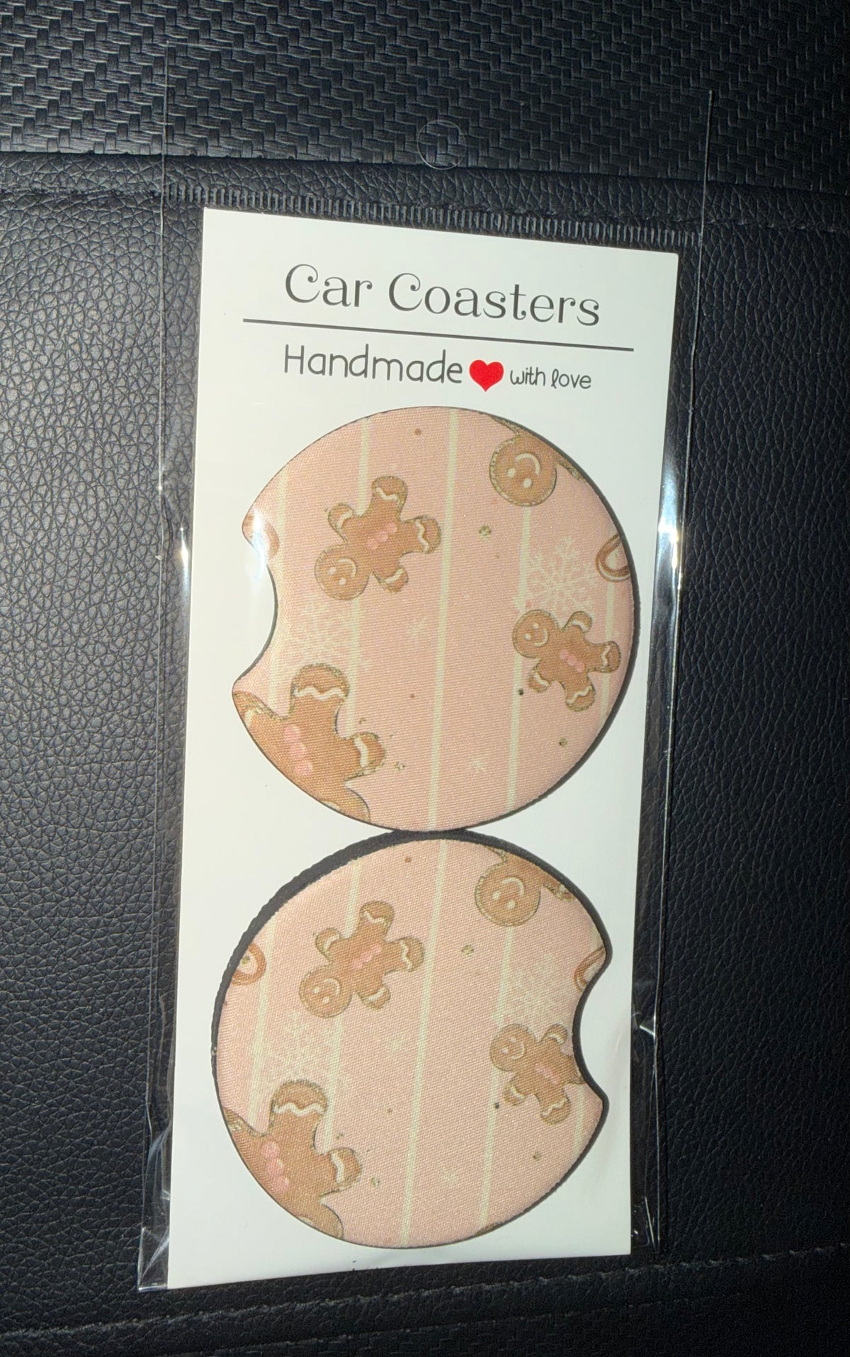 Gingerbread Bakery Seamless Car Coaster Sets