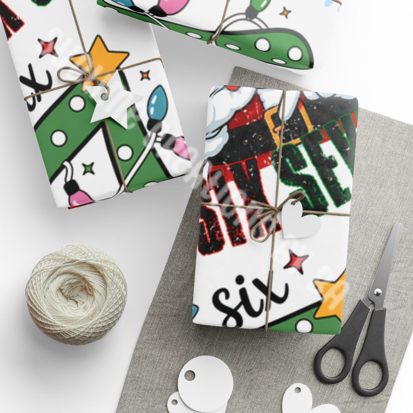 Santa & Number 67 Festive Wrapping Paper