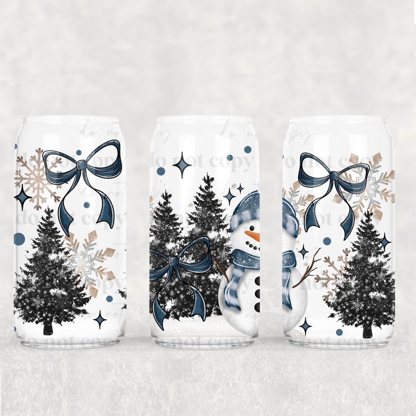 Winter/Christmas Frosted Libbey Cups