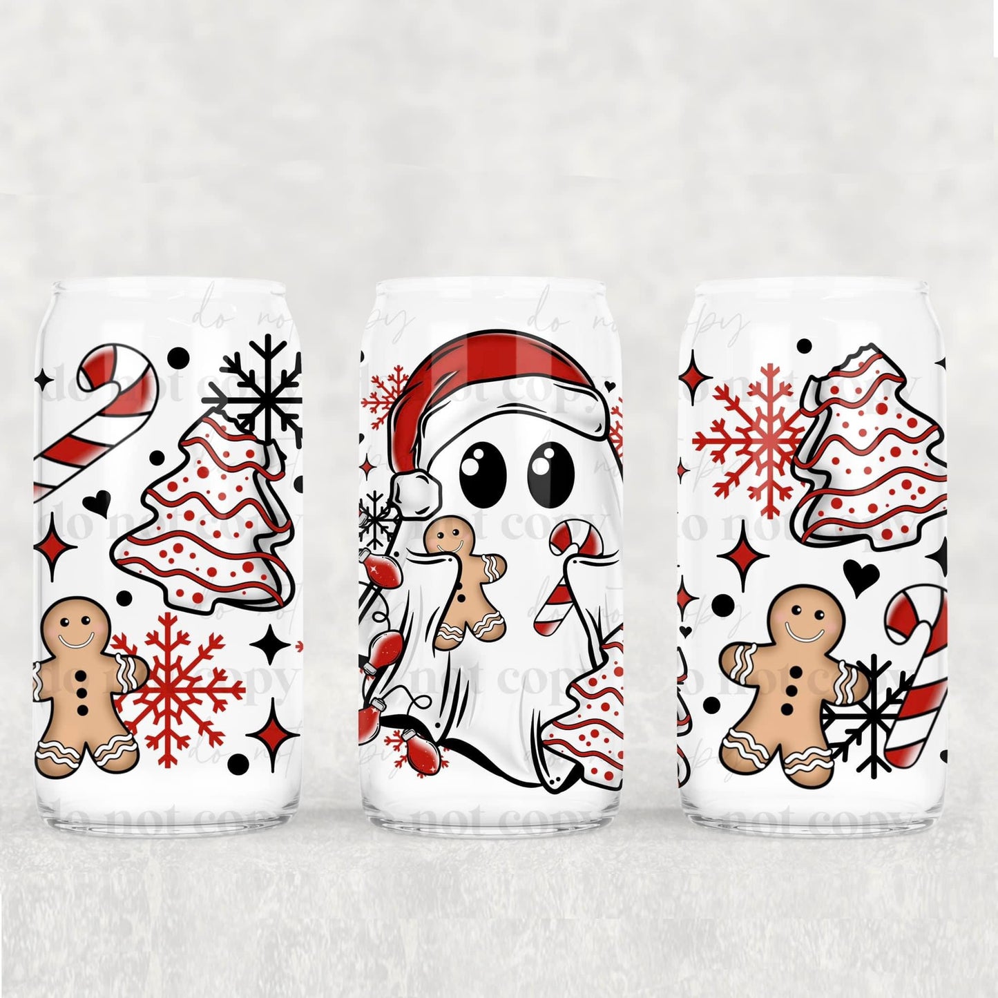 Winter/Christmas Frosted Libbey Cups