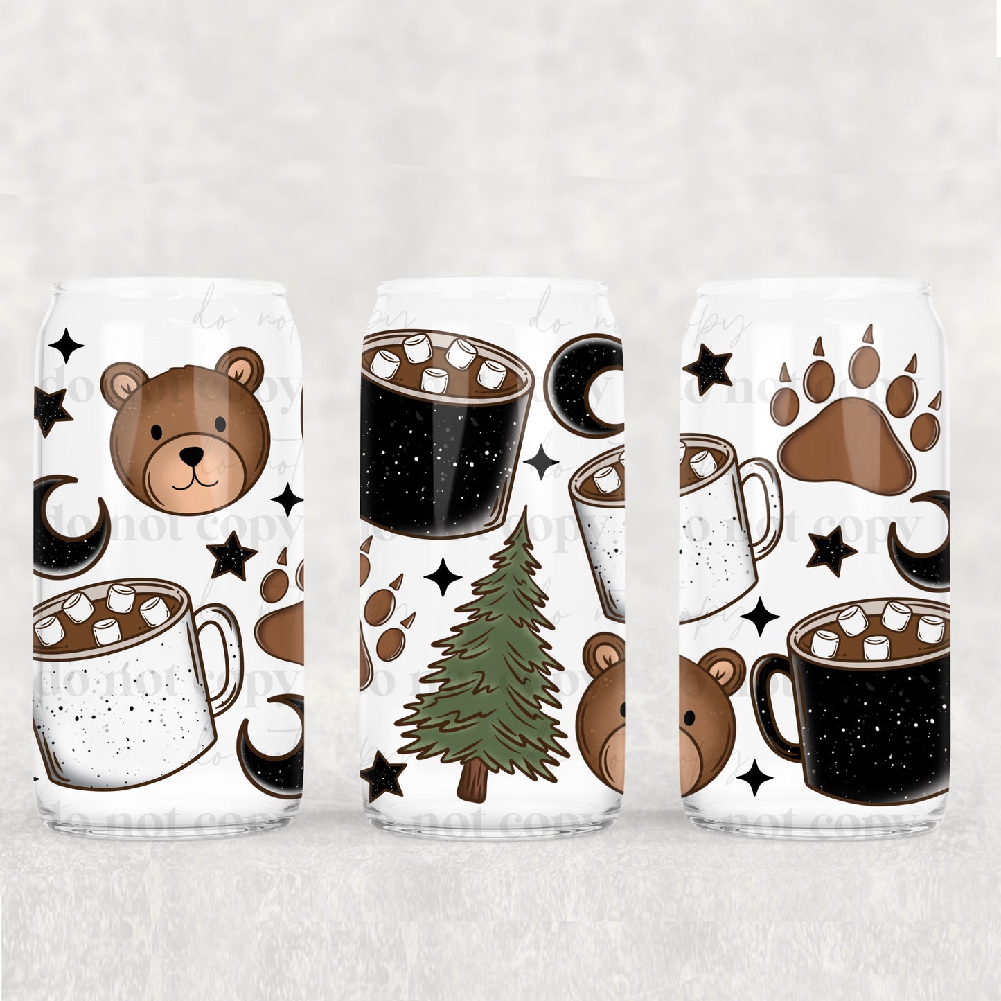 Winter/Christmas Frosted Libbey Cups