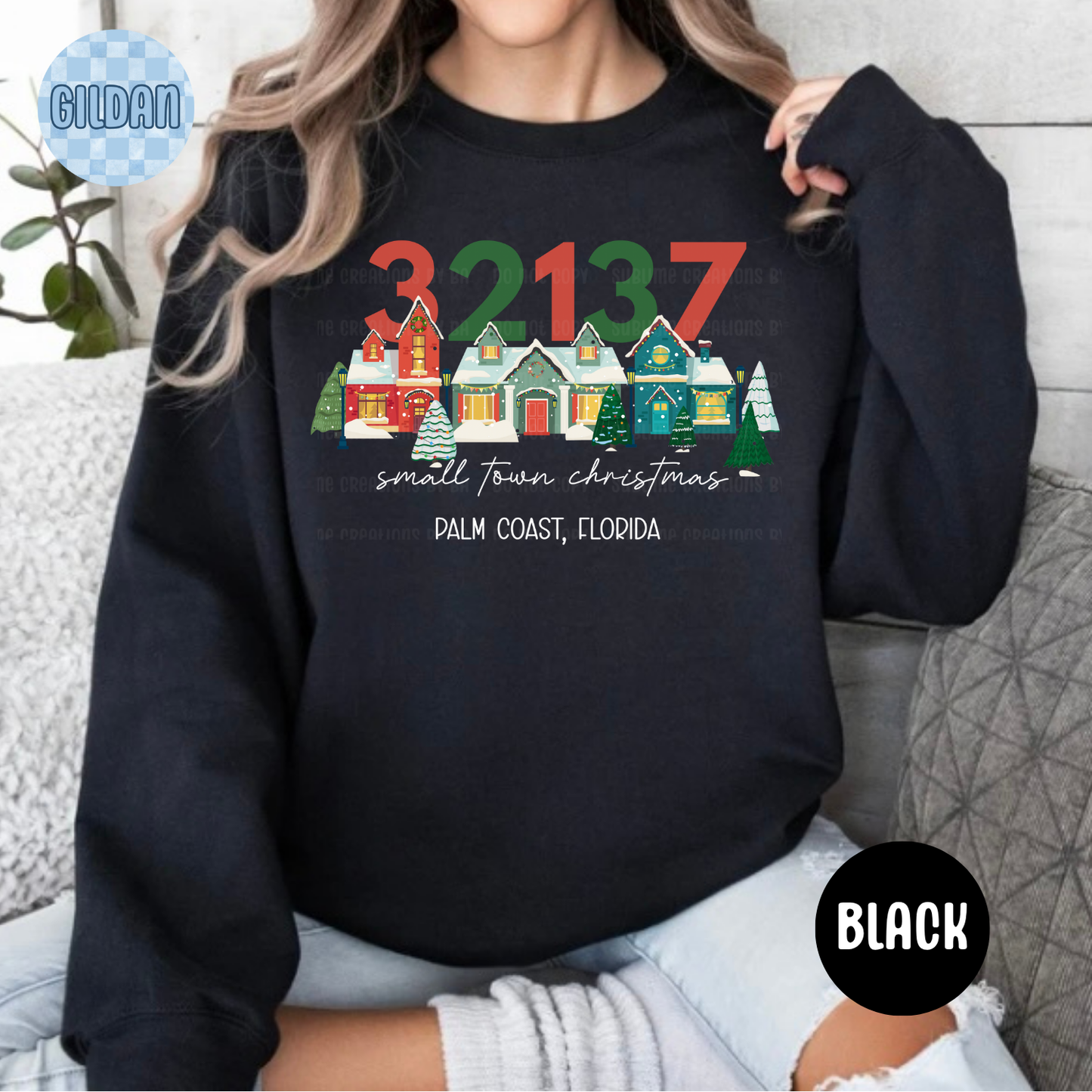 Custom Zipcode Small Town Christmas Sweatshirt