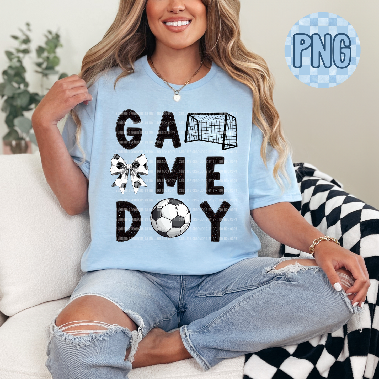 Game Day Glittered Soccer PNG Digital File ONLY