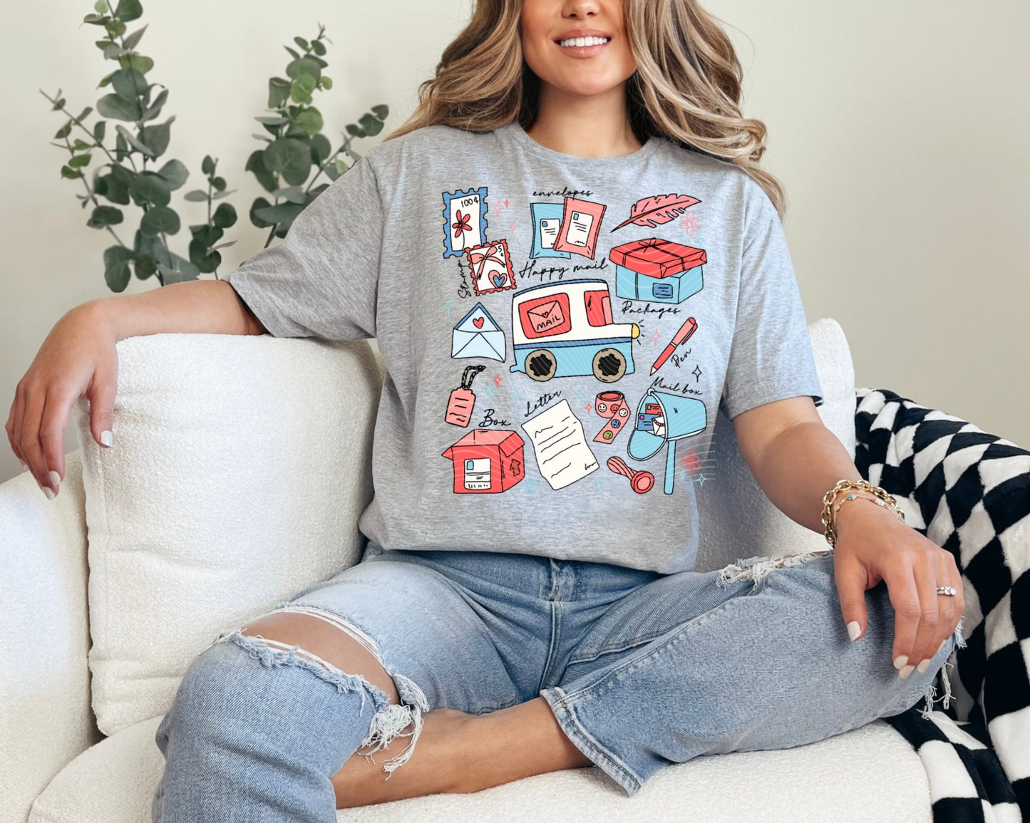 Postal Carrier Doodle Occupational Tee