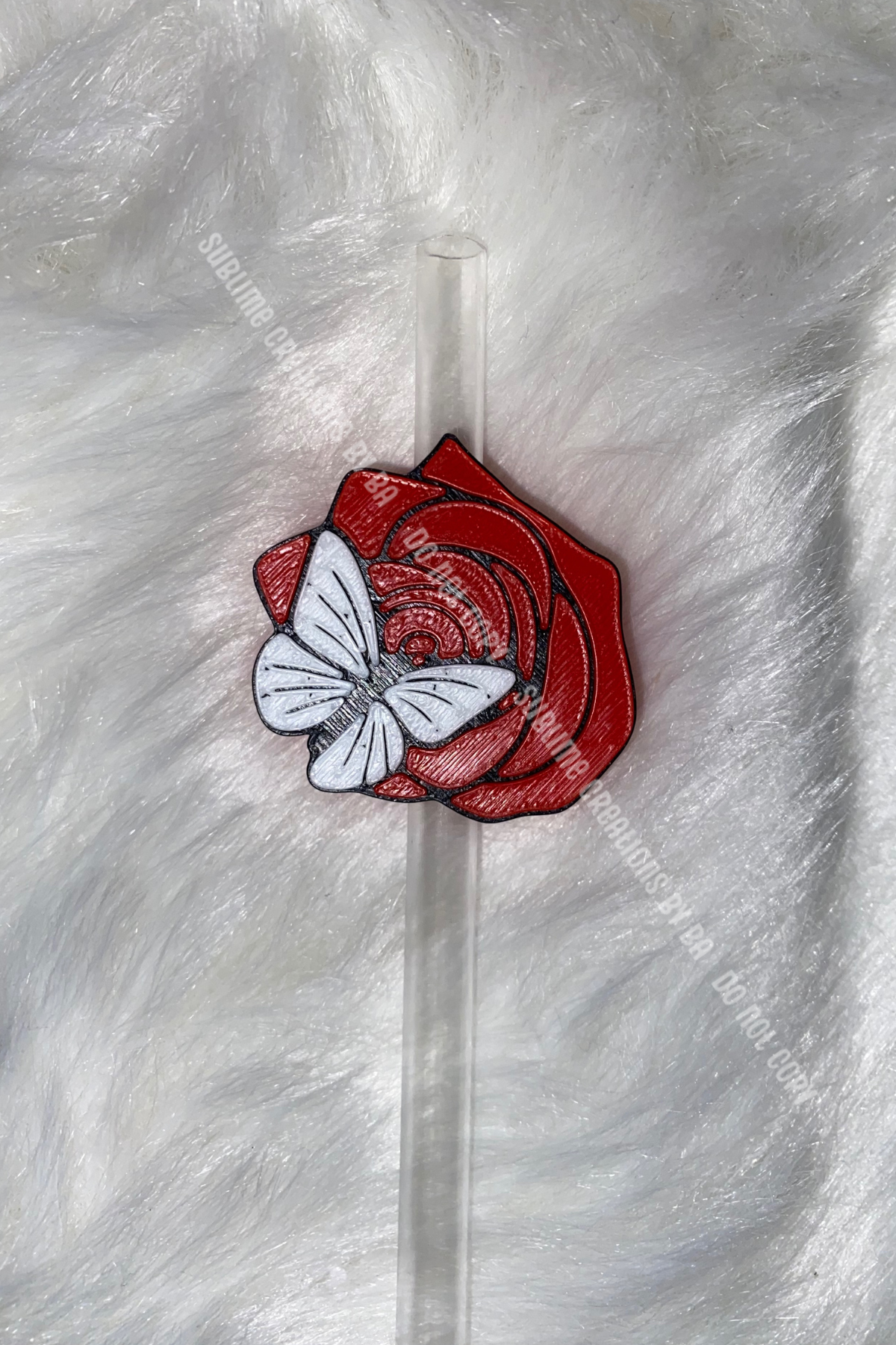 Rose/Butterfly 3D Straw Topper