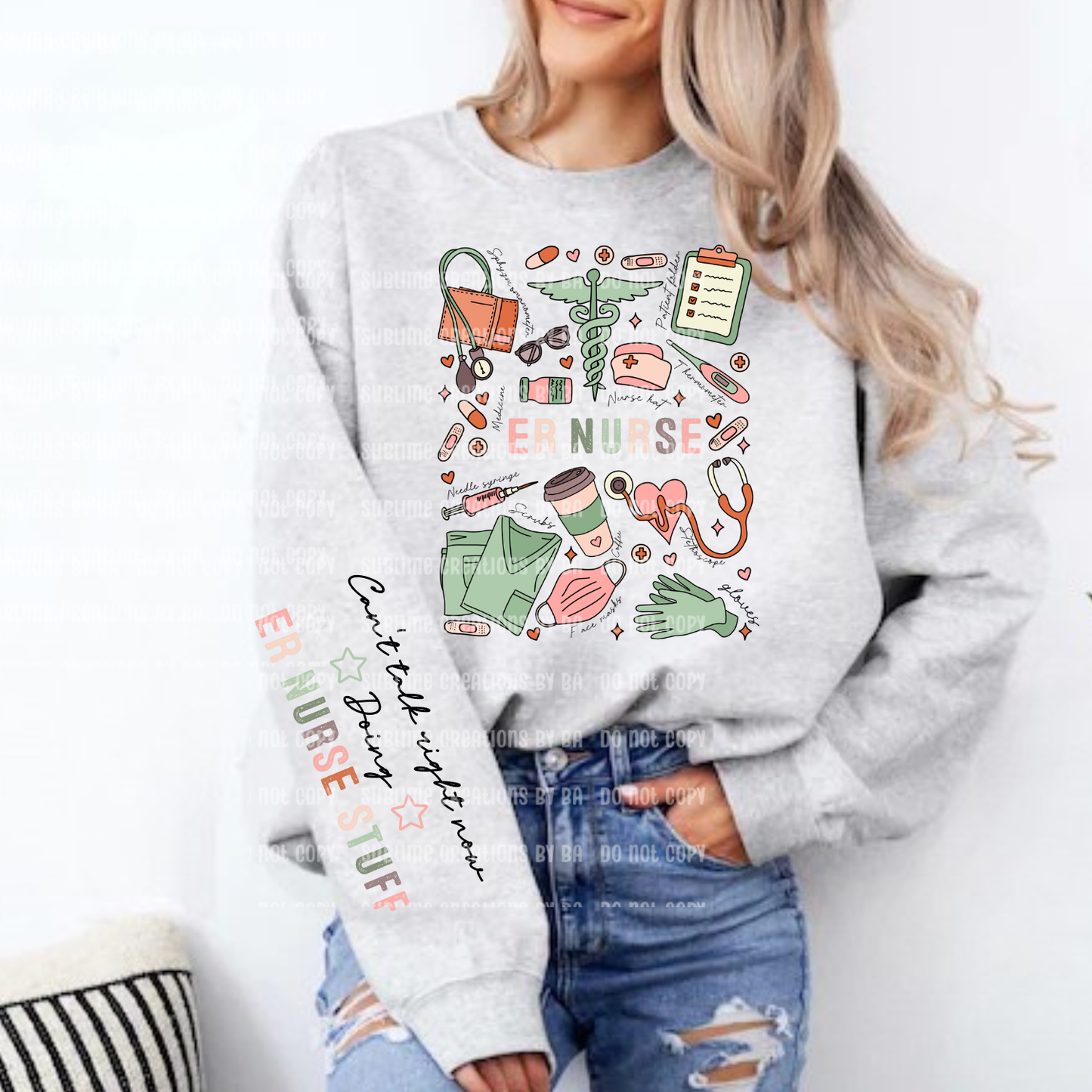 ER Nurse Doodle Sweatshirt