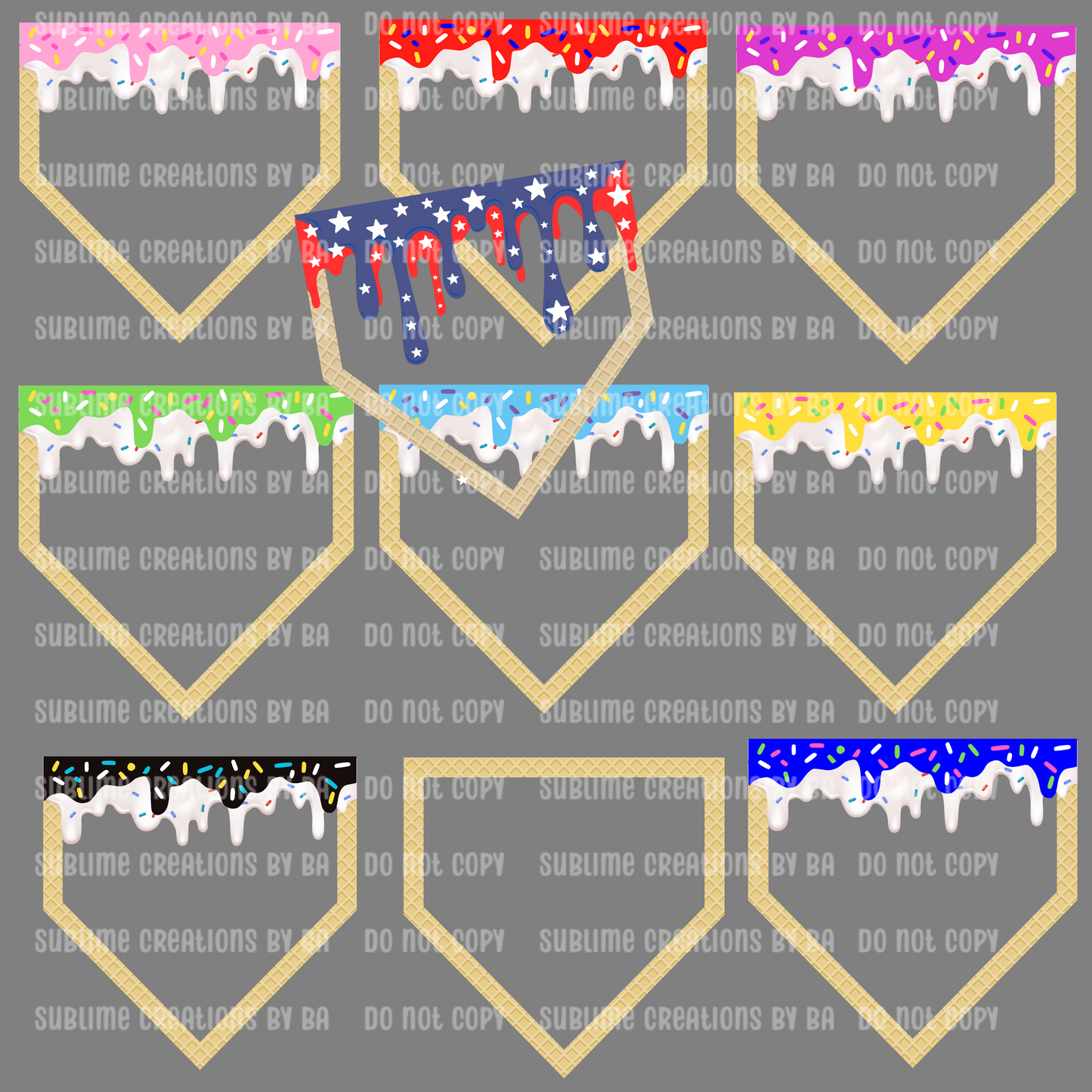 Drip Baseball Plate Bundle PNG Digital File ONLY