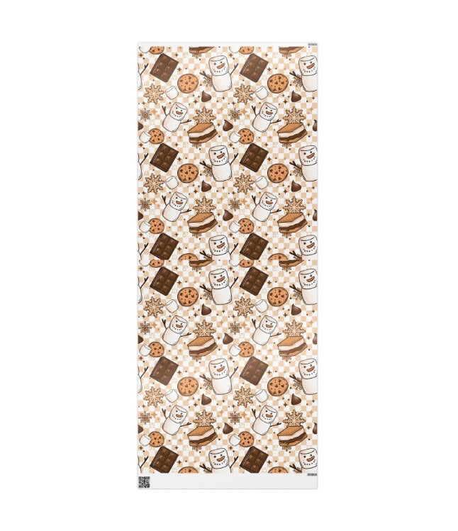 Festive Wrapping Paper- Snowman S'mores