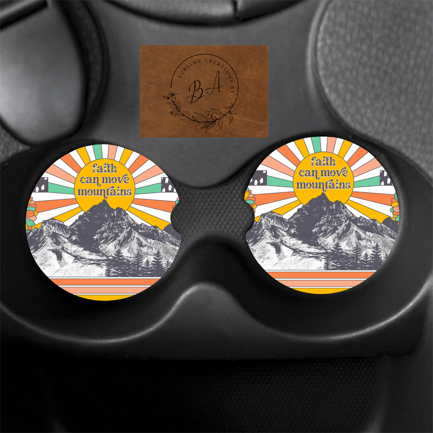 "Faith Can Move Mountains" Car Coaster Sets