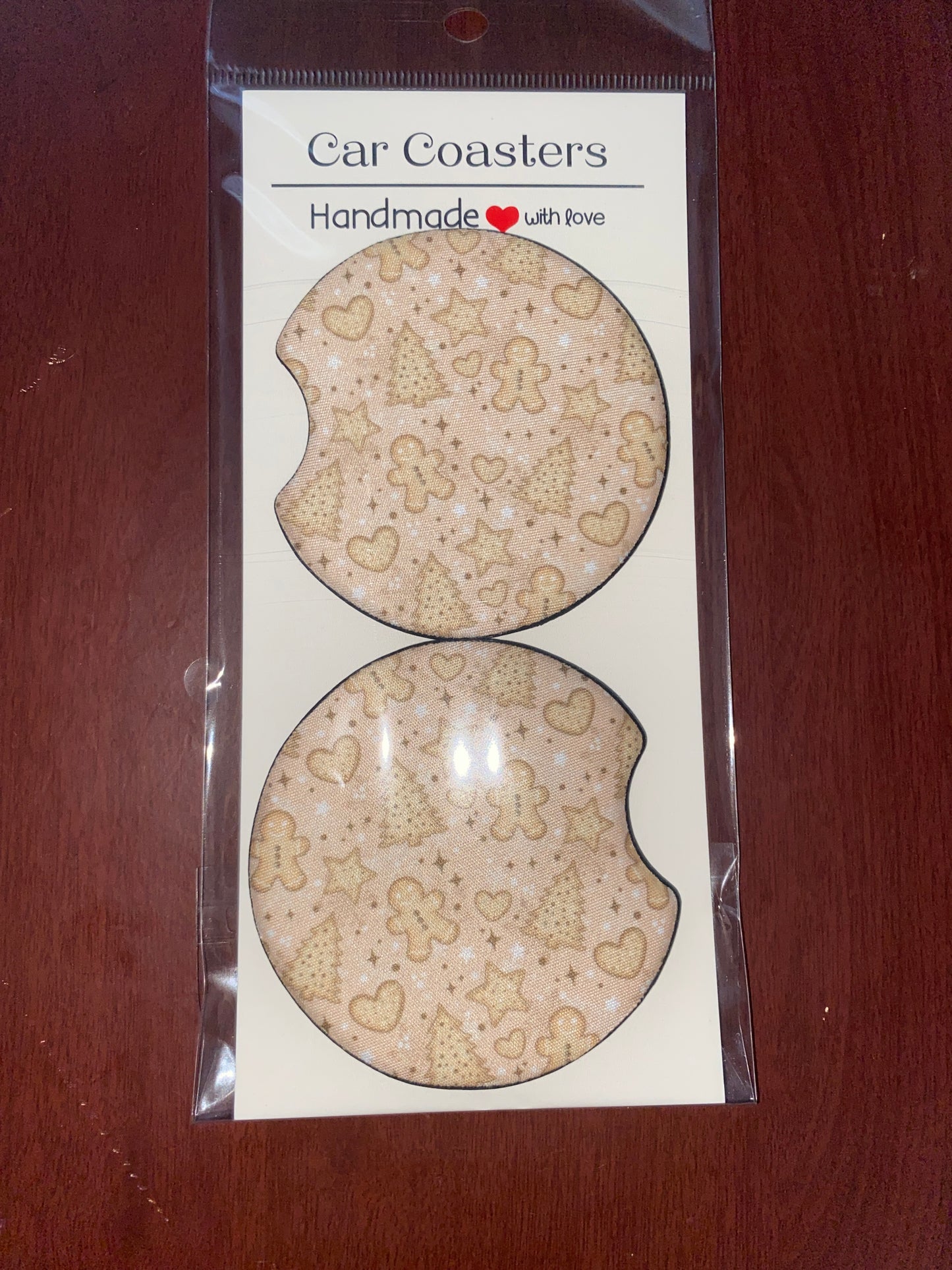 Christmas Cookie Print Car Coaster Set