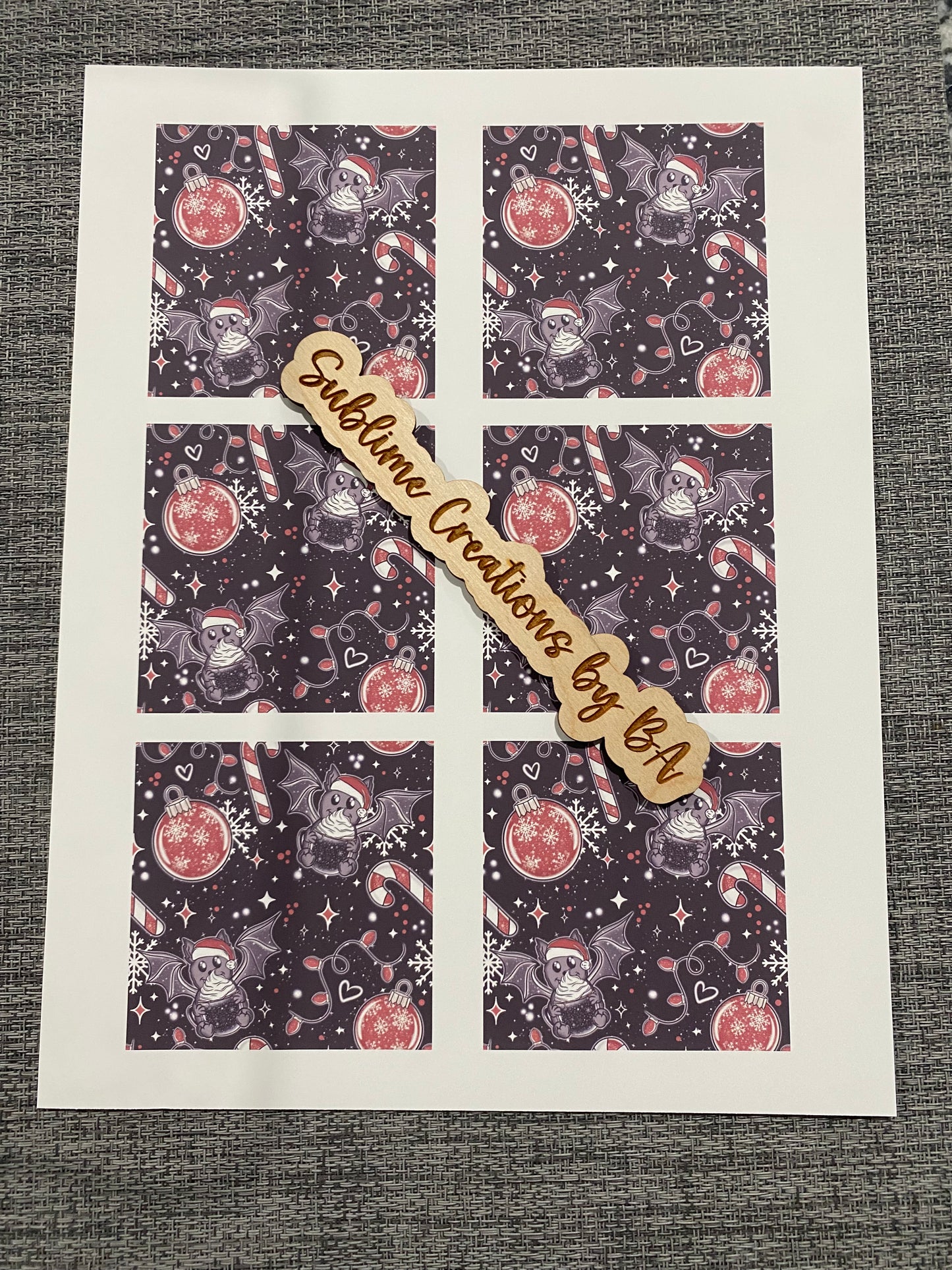 Santa Bat Sublimation Transfer Sheet