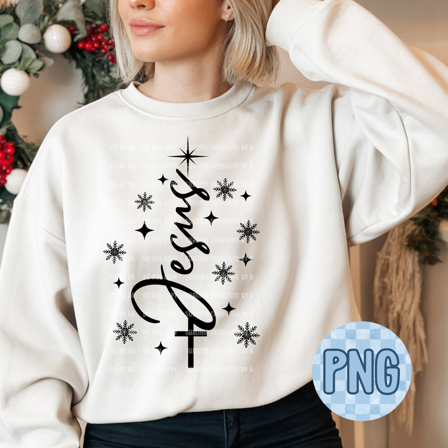 Jesus Christmas Tree PNG Digital File ONLY